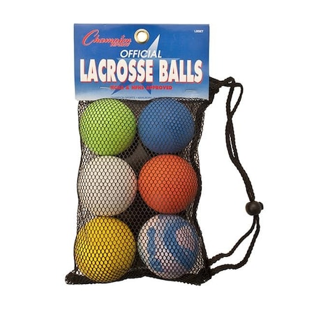 Champion Sports Champion Sports CHSLBSET Lacrosse Ball Official Size; Set of 6 CHSLBSET